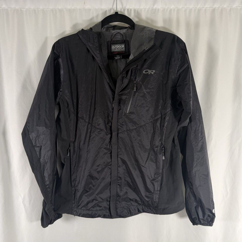 Outdoor Research 100% Nylon Jacket Women's Medium Black Hooded Full Zip